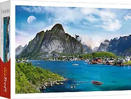 Hračky puzzle TREFL - Panoramatické puzzle 500 - Souostroví Lofoty, Norsko