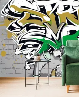 Samolepící tapety Samolepící tapeta zelený Street Art nápis se spreji