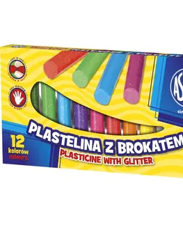 Hračky ASTRA - Plastelína s třpytkami 12 barev, 303107001
