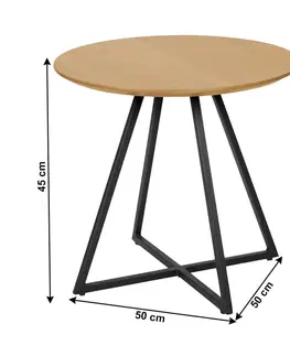 Konferenční stolky Příruční stolek Delik, dub, pr. 50 cm 