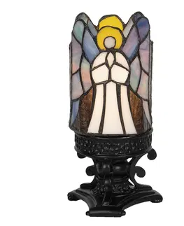 Svítidla Vitrážová stolní lampa Tiffany Ange – Ø 14*21 cm E14/max 1*25W Clayre & Eef 5LL-6052