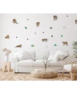 Samolepky na zeď Samolepící dekorace Tigers, 42,5 x 65 cm