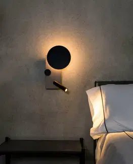 LED nástěnná svítidla FARO KLEE levá nástěnná lampa, šedá, se čtecí lampičkou