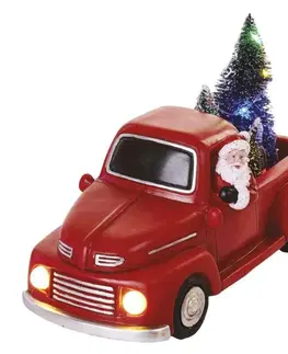 LED osvětlení na baterie EMOS LED dekorace - Santa v autě s vánočními stromky, 10 cm, 3x AA, vnitřní, multicolor DCLW09