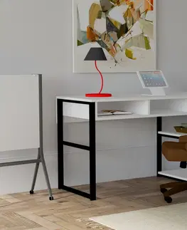 Kancelářské a psací stoly Psací stůl SERHO bílý černý