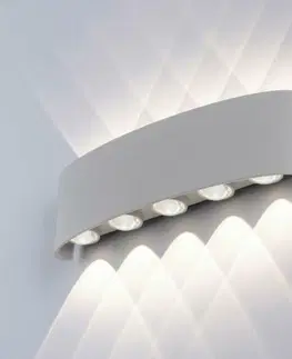 LED venkovní nástěnná svítidla PAUL NEUHAUS LED nástěnné svítidlo ve stříbrné barvě, ovál, teplá bílá barva světla 2700K