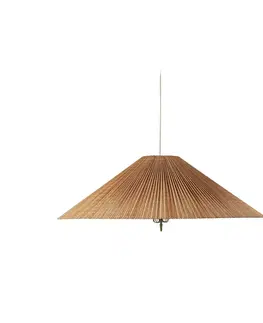 Závěsná světla GUBI Závěsná lampa GUBI 1972, mosaz, bambusové stínidlo, Ø 93 cm