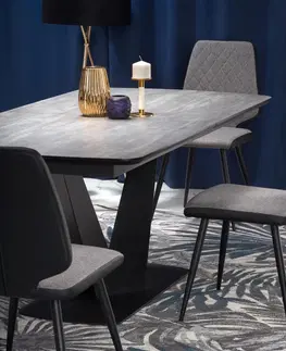 Jídelní stoly HALMAR Rozkládací jídelní stůl Winst tmavě šedý/černá