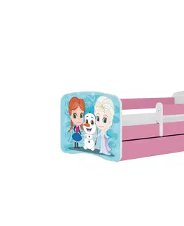 Dětské postýlky Kocot kids Dětská postel Babydreams Ledové království růžová, varianta 70x140, se šuplíky, bez matrace