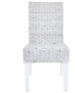 Židle Jídelní židle 4 ks ratan / mangovník Dekorhome Hnědá