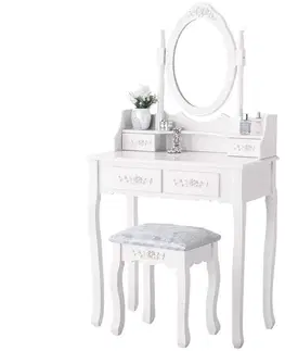 Toaletní stolky Kvalitní toaletní stolek s otáčecím zrcadlem a židličkou