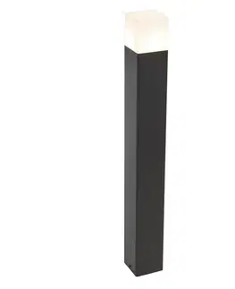 Venkovni stojaci lampy Venkovní sloupek černé opálové sklo 70 cm zabroušený kolík a kabelová průchodka - Dánsko