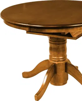 Designové a luxusní jídelní stoly Estila Rustikální dřevěný rozkládací jídelní stůl Felicita kulatého tvaru hnědé barvy 106-146cm