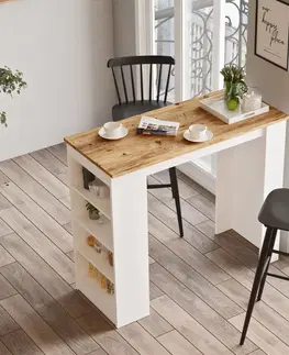 Kancelářské a psací stoly Barový stůl ST1 borovice bílý
