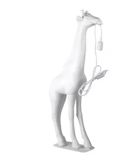 Lampy Bílá stojací lampa žirafa - 48*18*99 cm E27 Clayre & Eef 5LMP342
