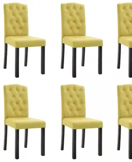 Židle Jídelní židle 6 ks látka / kaučukovník Dekorhome Hnědá