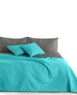 Přehozy Oboustranný přehoz na postel DecoKing Axel tyrkysový/ocelový, velikost 170x210