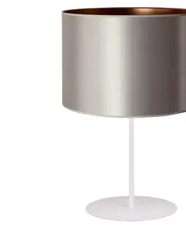 Lampy   - Stolní lampa CANNES 1xE14/15W/230V 20 cm stříbrná/měděná/bílá 