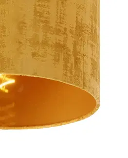 Stropni svitidla Stropní lampa matně černý sametový odstín zlatá 25 cm - Combi