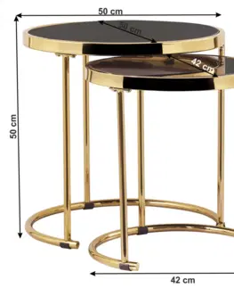 Konferenční stolky Odkládací stolek 2 ks MORINO empo Kondela Rosegold