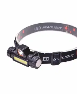 Čelovky Solight LED čelová nabíjecí svítilna, 3W + COB,150 + 60lm, Li-Ion WN32
