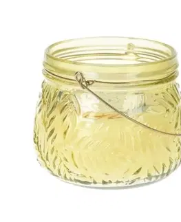 Dekorativní svíčky Svíčka ve skle Lame žlutá, 11 x 9 cm