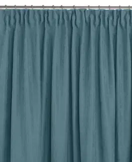 Záclony HOMEDE Závěs MILANA klasická transparentní dračí páska 7,5 cm modrý, velikost 220x300