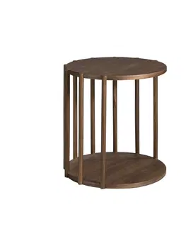 Luxusní a designové příruční stolky Estila Moderní příruční stolek Vita Naturale ze dřeva hnědý 47cm