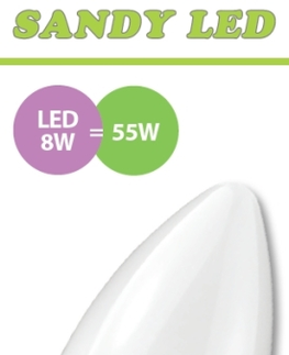 Žárovky LED žárovka Sandy LED E14 C37 S2656 8W neutrální bílá