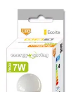 LED žárovky Ecolite LED mini globe E14, 7W, 2700K, 590lm LED7W-G45/E14/2700