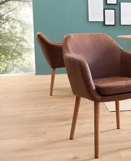Luxusní jídelní židle Estila Designová retro židle Dagean hnědá