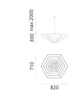 Designová závěsná svítidla Artemide Lampada Esagonale 82 - hliník DM2004B00