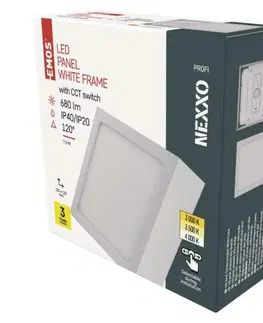 LED stropní svítidla EMOS LED svítidlo NEXXO bílé, 12 x 12 cm, 7,6 W, teplá/neutrální bílá ZM6123