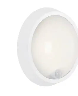 LED venkovní nástěnná svítidla BRILONER LED venkovní svítidlo s čidlem, pr. 17 cm, 12 W, bílé IP44 BRILO 3352-016
