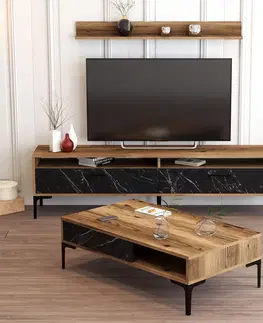 Obývací stěny a sestavy nábytku Set nábytku do obývacího pokoje ISTANBUL ořech černý