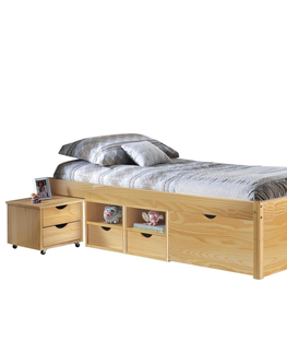 Postele Multifunkční postel SAGAR 90x200 cm včetně roštu, masiv borovice