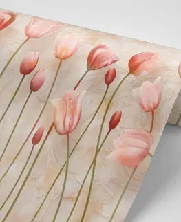 Abstraktní tapety Tapeta starorůžové tulipány