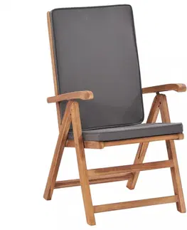 Zahradní křesla a židle Polohovací zahradní židle 2 ks teakové dřevo Dekorhome Šedá