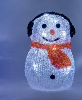 LED osvětlení na baterie DecoLED LED světelný sněhulák - 15 cm