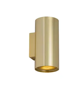 Nastenna svitidla Designové nástěnné svítidlo zlaté kulaté 2-světelné - Sab Honey