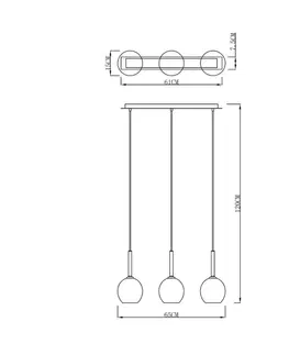 Moderní závěsná svítidla ZUMALINE Závěsné svítidlo MONIC MD1629-3A měď