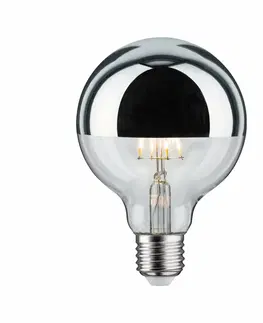 LED žárovky PAULMANN LED Globe 4,8 W E27 zrcadlový svrchlík stříbrná teplá bílá 286.72
