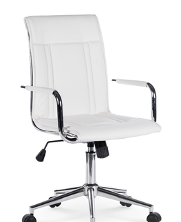Kancelářské židle Kancelářské křeslo MAUWANG 2, bílá ekokůže
