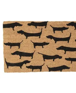 Rohožky Kokosová rohožka s motivem psů - 75*45*1 cm Clayre & Eef MC242