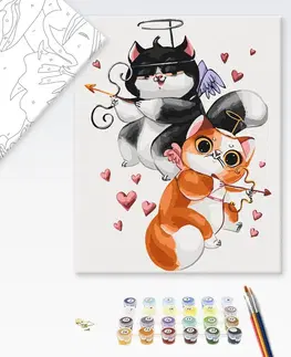 Pro děti Malování podle čísel pro děti zamilované kočky