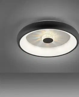 LED stropní svítidla LEUCHTEN DIREKT is JUST LIGHT LED stropní svítidlo černá 50x50 kruhové křišťálový efekt stmívatelné CCT 2700-5000K LD 14384-18
