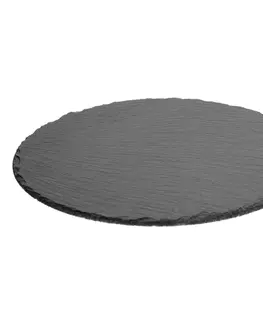 Prkénka a krájecí desky DekorStyle Břidlicový talíř 28 cm černý