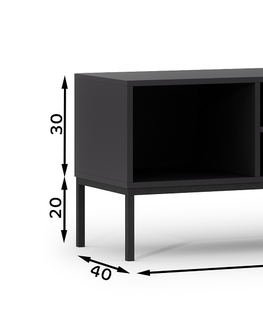 TV stolky Televizní stolek BOLSENA, černý mat/dub artisan
