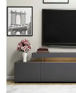 TV stolky Sofahouse Designový TV stolek Calissa 192 cm antracitový