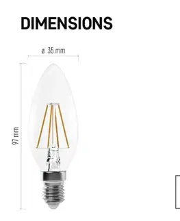 LED žárovky EMOS LED žárovka Filament svíčka / E14 / 3,4 W (40 W) / 470 lm / neutrální bílá ZF3221